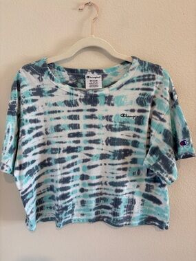 Champion short sleeve crop top tie dye shirt π